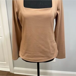 Express Multicolored Square Neck Long Sleeve Blouse